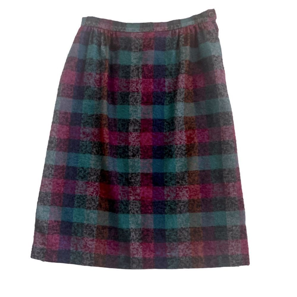 Vintage Koret Women's Wool Blend Plaid Union Made Fall Winter Classic Skirt 16